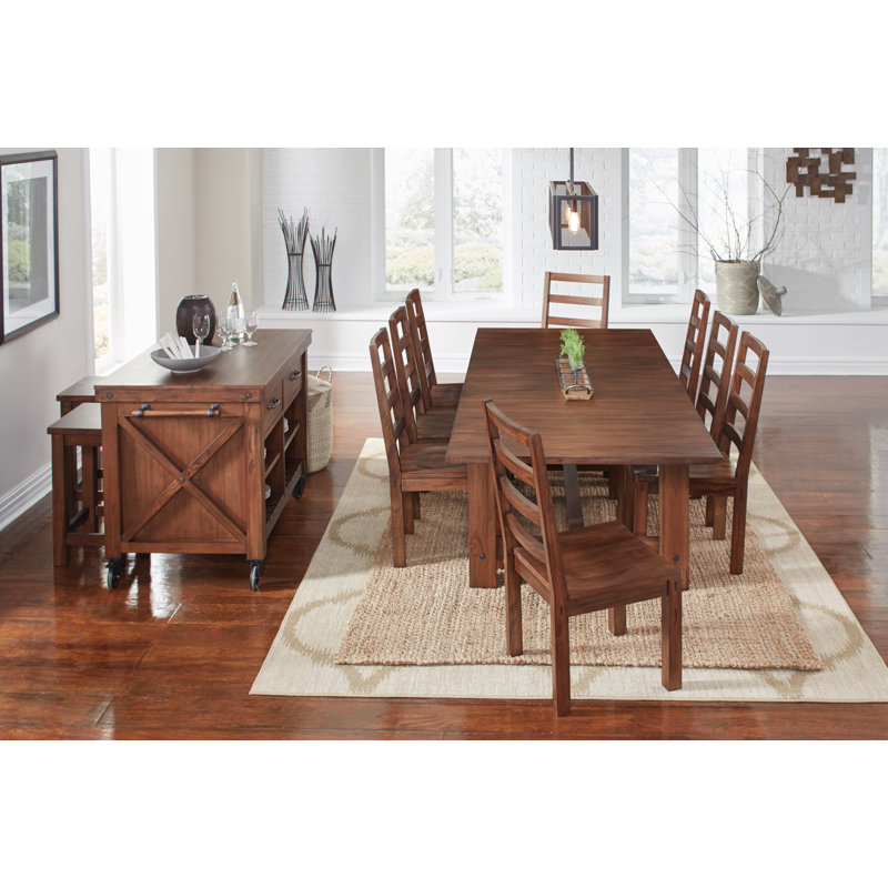 Mistana Trevion Extendable Solid Wood Trestle Dining Table Reviews Wayfair